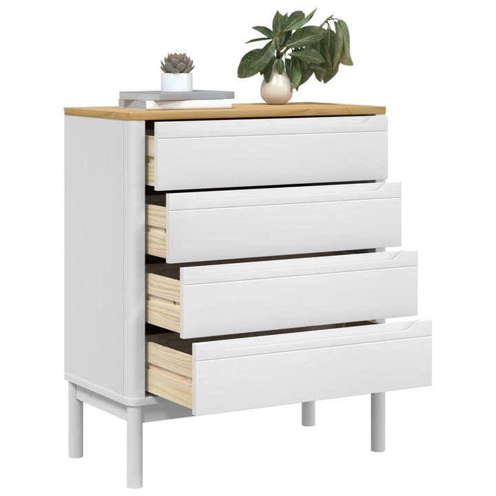 FLORO White Solid Wood Pine Chest of Drawers - Ample Storage, Durable & Sturdy - Premium  from Home Treasures - Just £183.99! Shop now at Home Treasures