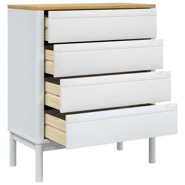 FLORO White Solid Wood Pine Chest of Drawers - Ample Storage, Durable & Sturdy - Premium  from Home Treasures - Just £183.99! Shop now at Home Treasures