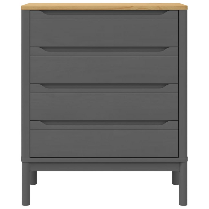 FLORO Chest of Drawers in Grey - Solid Pine, 4 Spacious Drawers, Classic Design - Premium  from Home Treasures - Just £181.99! Shop now at Home Treasures