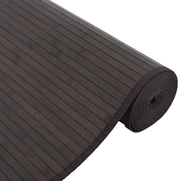 Rectangular Bamboo Rug in Dark Brown - 80x100 cm | Durable, Natural, and Easy to Clean - Premium  from Home Treasures - Just £24.99! Shop now at Home Treasures