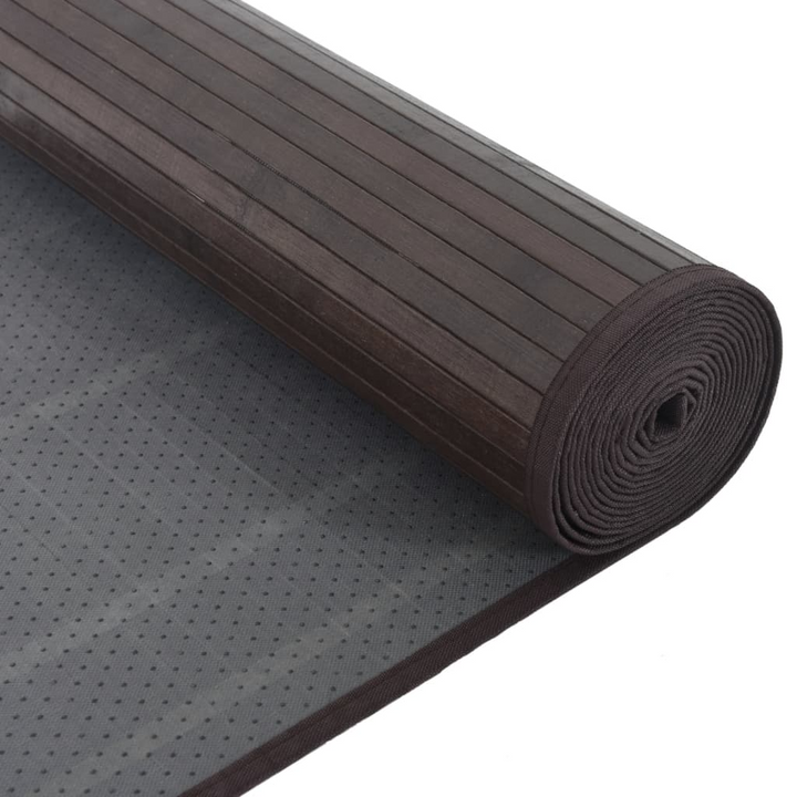 Rectangular Bamboo Rug in Dark Brown - 80x100 cm | Durable, Natural, and Easy to Clean - Premium  from Home Treasures - Just £24.99! Shop now at Home Treasures