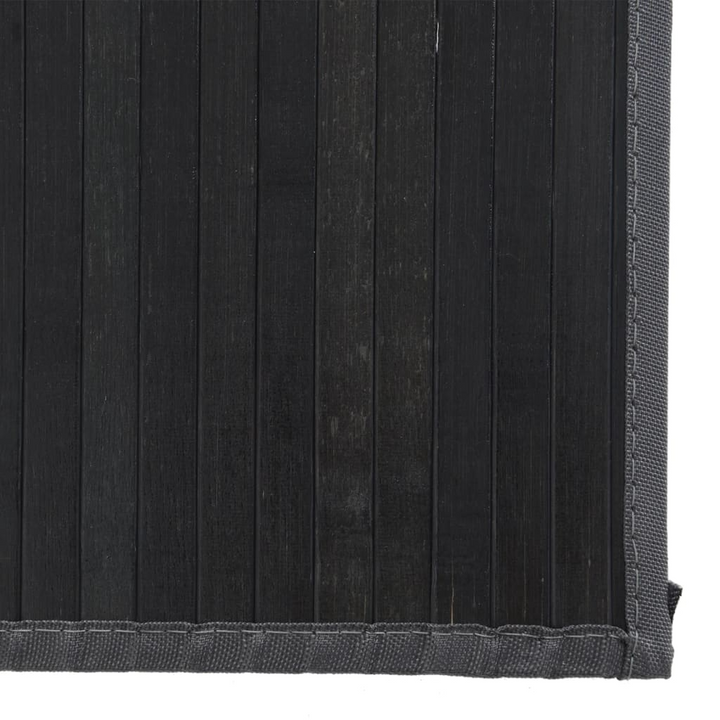 Rectangular Black Bamboo Rug - 80x1000 cm | Durable & Stylish Eco-Friendly Flooring - Premium  from Home Treasures - Just £85.99! Shop now at Home Treasures