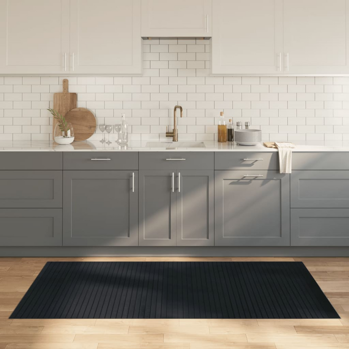 Rectangular Bamboo Rug in Grey - 100x200 cm | Durable Eco-Friendly Floor Mat - Premium  from Home Treasures - Just £30.99! Shop now at Home Treasures