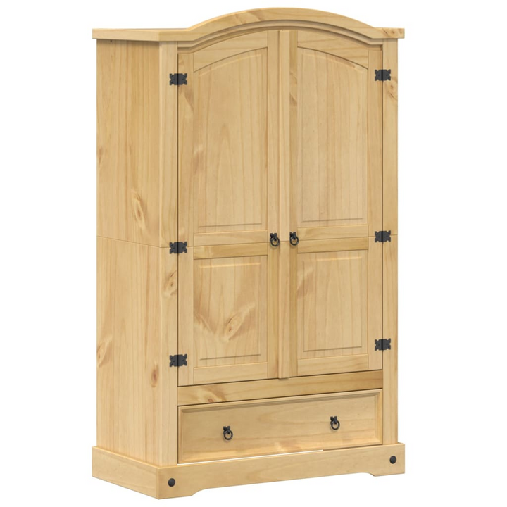 CORONA Wardrobe - 101x52x170 cm - Solid Pine Wood, Honey Wax Finish - Rustic & Durable Storage Solution - Premium  from Home Treasures - Just £376.99! Shop now at Home Treasures