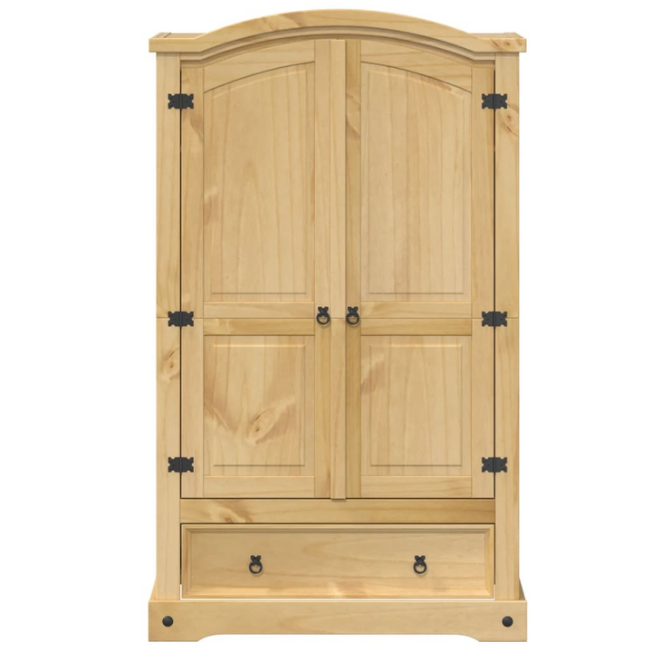 CORONA Wardrobe - 101x52x170 cm - Solid Pine Wood, Honey Wax Finish - Rustic & Durable Storage Solution - Premium  from Home Treasures - Just £376.99! Shop now at Home Treasures