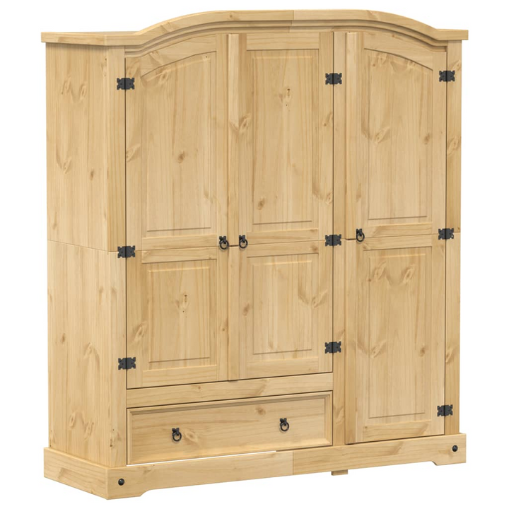 CORONA Wardrobe 151.5x52x170 cm | Solid Pine Wood Storage Cabinet with Shelves & Drawer - Rustic Charm and Practical Storage - Premium  from Home Treasures - Just £585.99! Shop now at Home Treasures