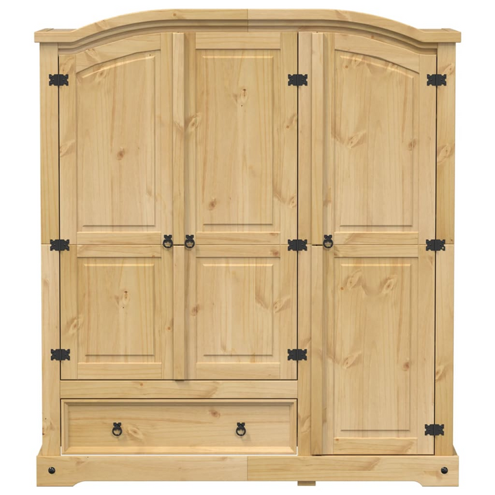 CORONA Wardrobe 151.5x52x170 cm | Solid Pine Wood Storage Cabinet with Shelves & Drawer - Rustic Charm and Practical Storage - Premium  from Home Treasures - Just £585.99! Shop now at Home Treasures