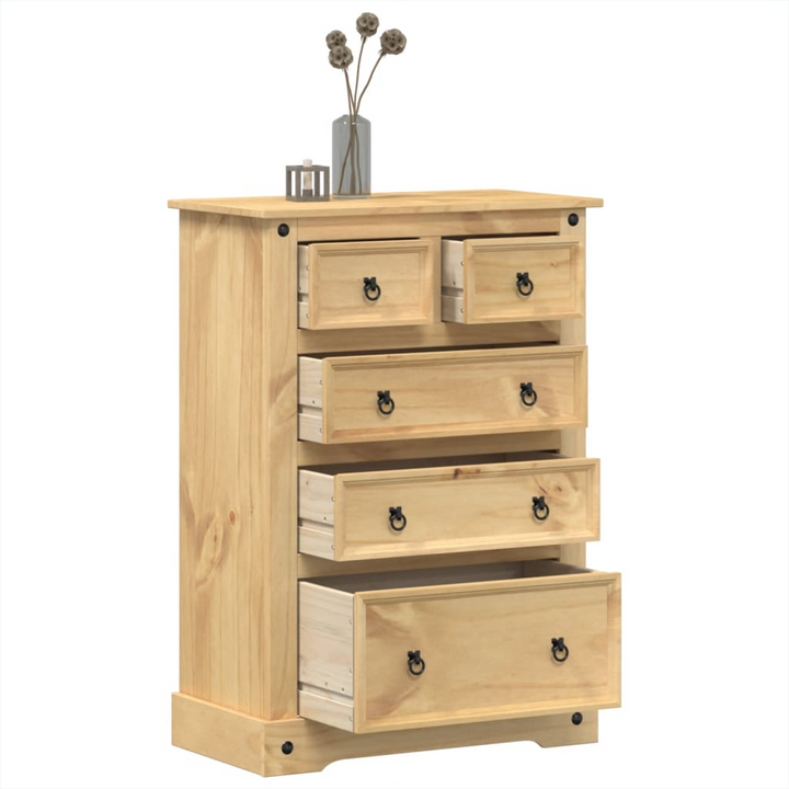 CORONA Chest of Drawers - 80x43x114 cm Solid Pine Wood | Stylish & Functional Storage Solution - Premium  from Home Treasures - Just £209.99! Shop now at Home Treasures