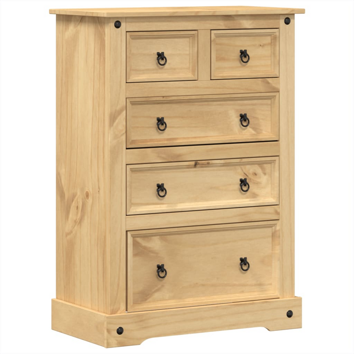 CORONA Chest of Drawers - 80x43x114 cm Solid Pine Wood | Stylish & Functional Storage Solution - Premium  from Home Treasures - Just £209.99! Shop now at Home Treasures