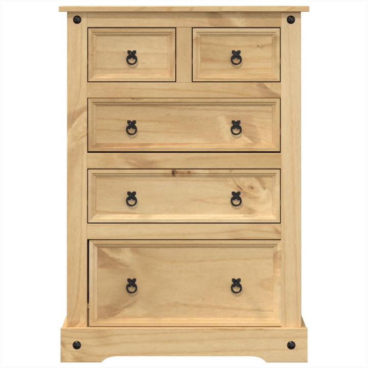 CORONA Chest of Drawers - 80x43x114 cm Solid Pine Wood | Stylish & Functional Storage Solution - Premium  from Home Treasures - Just £209.99! Shop now at Home Treasures