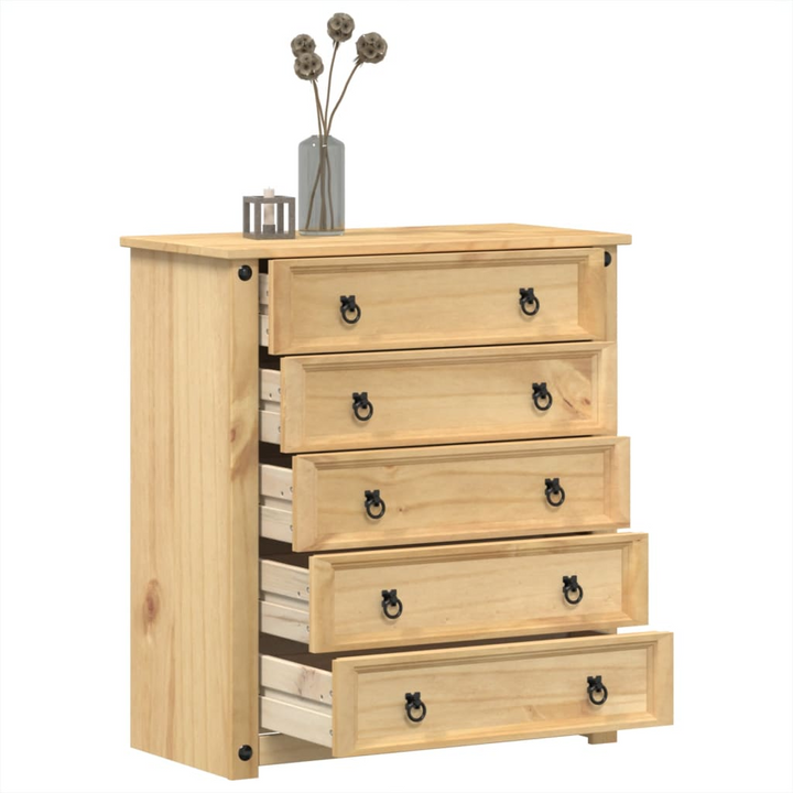 CORONA Chest of Drawers 80x40x89 cm | Solid Pine Wood, Rustic Style, Ample Storage Space - Premium  from Home Treasures - Just £185.99! Shop now at Home Treasures