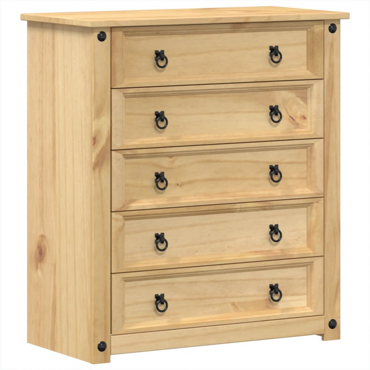 CORONA Chest of Drawers 80x40x89 cm | Solid Pine Wood, Rustic Style, Ample Storage Space - Premium  from Home Treasures - Just £185.99! Shop now at Home Treasures