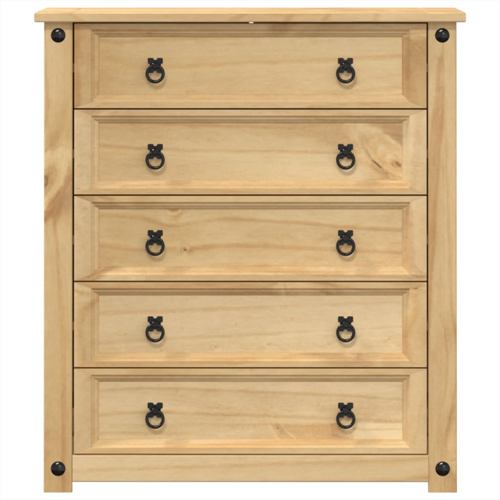 CORONA Chest of Drawers 80x40x89 cm | Solid Pine Wood, Rustic Style, Ample Storage Space - Premium  from Home Treasures - Just £185.99! Shop now at Home Treasures