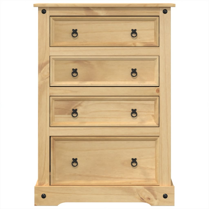 CORONA Chest of Drawers 80x43x114 cm | Solid Wood Pine | 4-Drawer Storage Cabinet | Rustic & Durable Furniture - Premium  from Home Treasures - Just £203.99! Shop now at Home Treasures