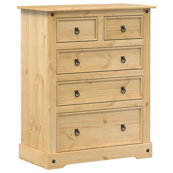 CORONA Solid Wood Pine Chest of Drawers - 5 Spacious Drawers, Classic Design, 92x48x114 cm - Durable and Stylish Storage Solution - Premium  from Home Treasures - Just £239.99! Shop now at Home Treasures