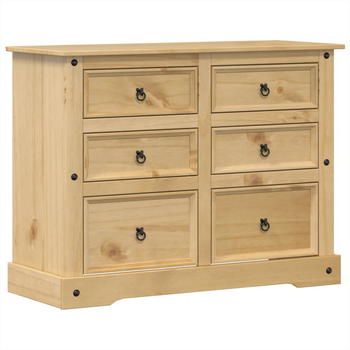 CORONA Rustic Chest of Drawers - Solid Pine Wood Storage Cabinet 120x48x91 cm | Timeless & Sturdy Furniture - Premium  from Home Treasures - Just £256.99! Shop now at Home Treasures