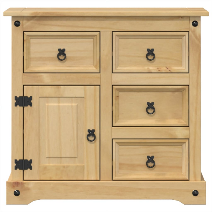 CORONA Rustic Pine Wood Sideboard - 87x40x76 cm | Storage Cabinet with Drawers & Compartments - Premium  from Home Treasures - Just £147.99! Shop now at Home Treasures