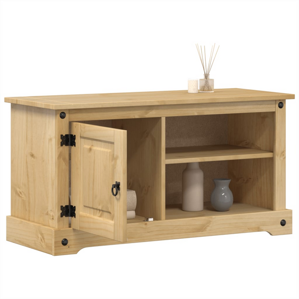 CORONA Solid Wood Pine TV Cabinet - 100x37x52 cm | Ample Storage & Rustic Design - Premium  from Home Treasures - Just £106.99! Shop now at Home Treasures