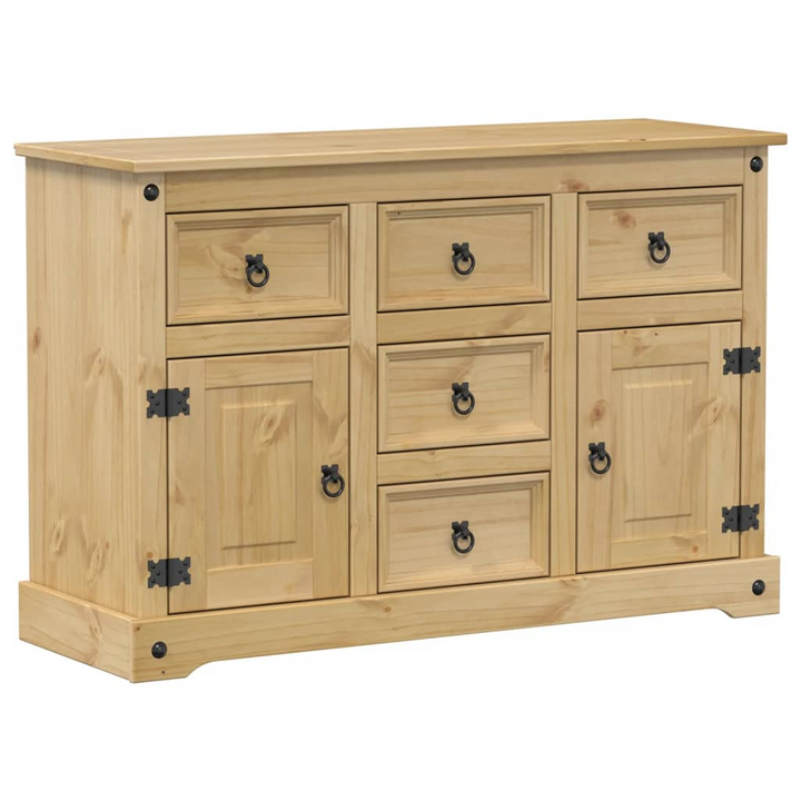 CORONA Solid Wood Pine Sideboard – 115x40x76 cm with Metal Handles | Stylish Storage Solution - Premium  from Home Treasures - Just £247.99! Shop now at Home Treasures