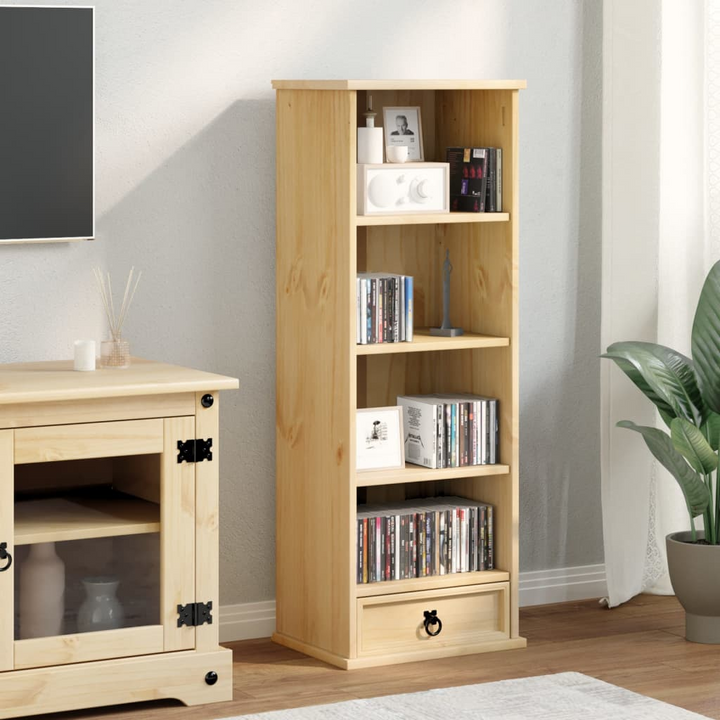 CORONA Solid Pine Wood CD Cabinet (40x30x110 cm) - Stylish & Functional Storage Solution - Premium  from Home Treasures - Just £85.99! Shop now at Home Treasures