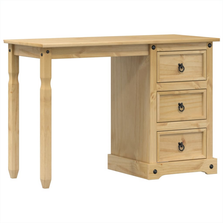 CORONA Solid Wood Pine Dressing Table 110x50x75 cm - Rustic Vanity with Ample Storage - Premium  from Home Treasures - Just £134.99! Shop now at Home Treasures