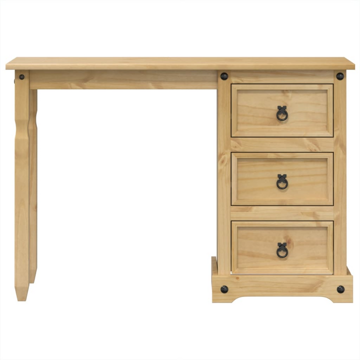 CORONA Solid Wood Pine Dressing Table 110x50x75 cm - Rustic Vanity with Ample Storage - Premium  from Home Treasures - Just £134.99! Shop now at Home Treasures