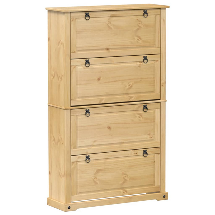 CORONA Solid Wood Pine Shoe Cabinet - Rustic Design, Ample Storage, 99x32x163.5 cm - Premium  from Home Treasures - Just £220.99! Shop now at Home Treasures