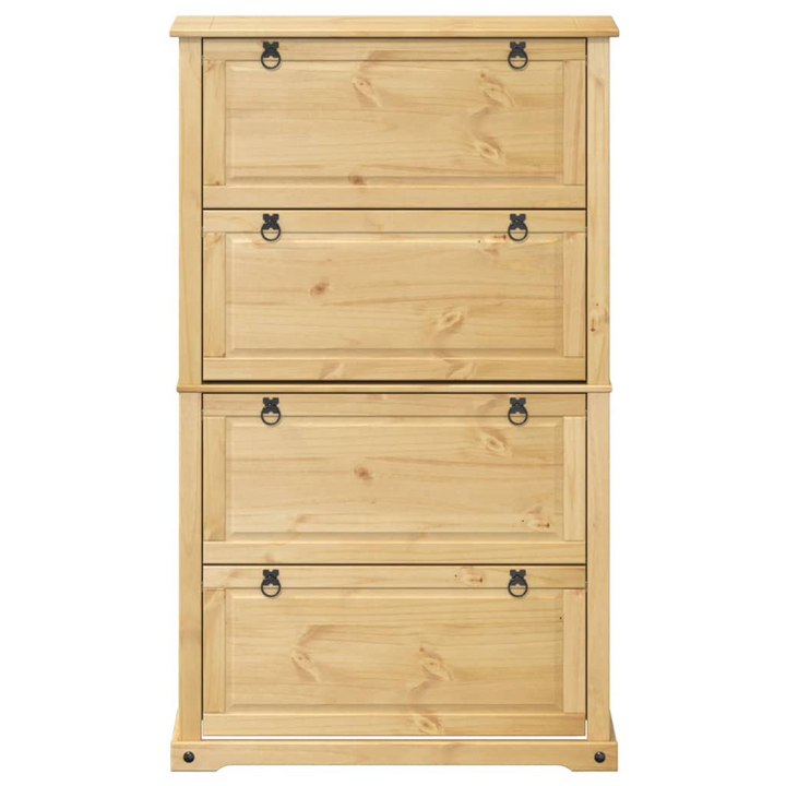 CORONA Solid Wood Pine Shoe Cabinet - Rustic Design, Ample Storage, 99x32x163.5 cm - Premium  from Home Treasures - Just £220.99! Shop now at Home Treasures