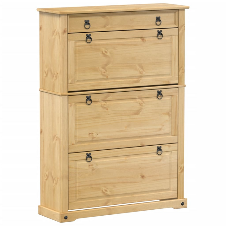 CORONA Solid Pine Wood Shoe Cabinet - Elegant 99x32x138 cm Storage Solution - Premium  from Home Treasures - Just £206.99! Shop now at Home Treasures