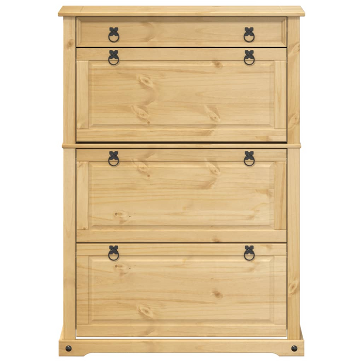 CORONA Solid Pine Wood Shoe Cabinet - Elegant 99x32x138 cm Storage Solution - Premium  from Home Treasures - Just £206.99! Shop now at Home Treasures