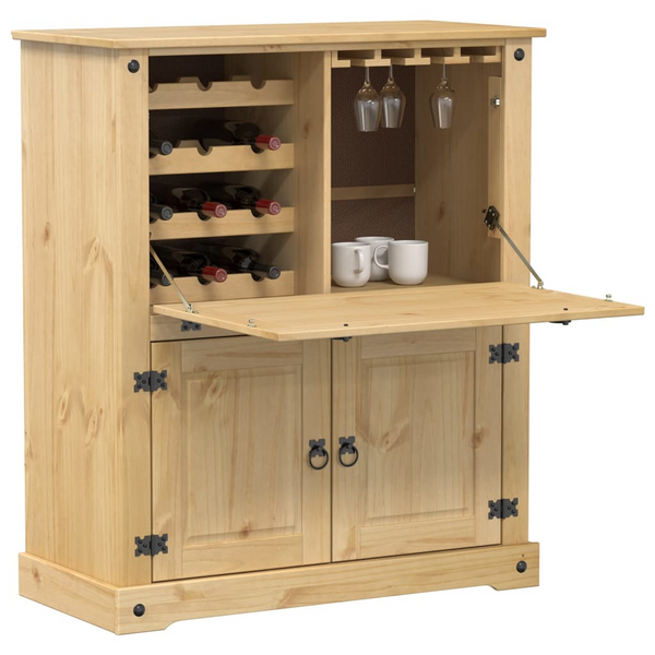 Rustic CORONA Wine Cabinet - 97x45x114 cm | Solid Pine Wood Wine Storage Solution - Premium  from Home Treasures - Just £276.99! Shop now at Home Treasures