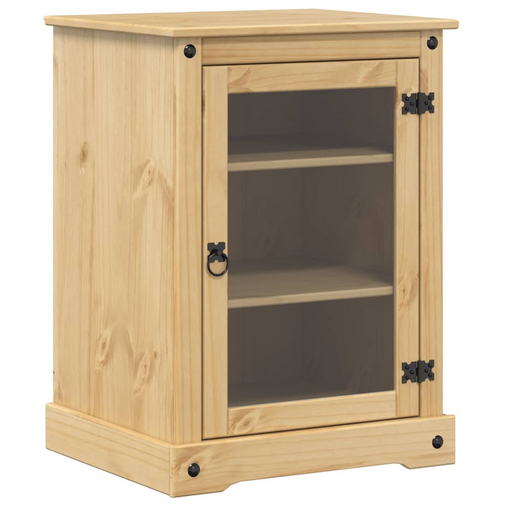 Rustic CORONA HiFi Cabinet - Solid Pine Wood Media Storage with Glass Doors - Premium  from Home Treasures - Just £121.99! Shop now at Home Treasures