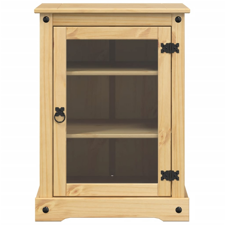 Rustic CORONA HiFi Cabinet - Solid Pine Wood Media Storage with Glass Doors - Premium  from Home Treasures - Just £121.99! Shop now at Home Treasures