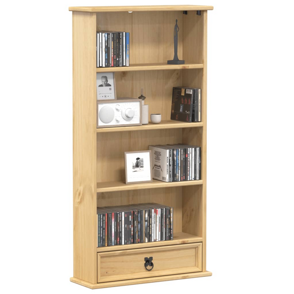 CORONA CD Cabinet - Solid Pine Wood, Honey Wax Finish - Elegant & Functional Storage for CDs and DVDs - 52x17.5x103 cm - Premium  from Home Treasures - Just £69.99! Shop now at Home Treasures