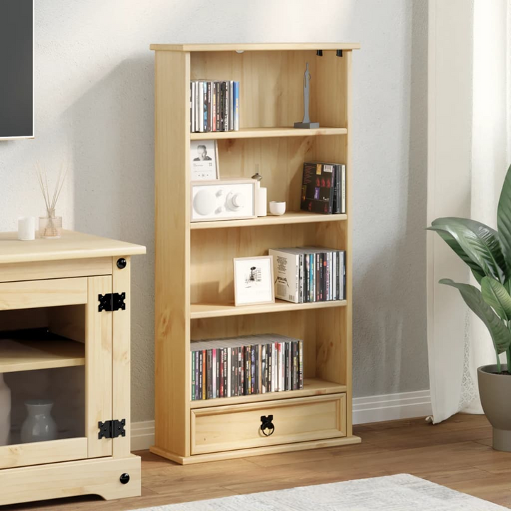 CORONA CD Cabinet - Solid Pine Wood, Honey Wax Finish - Elegant & Functional Storage for CDs and DVDs - 52x17.5x103 cm - Premium  from Home Treasures - Just £69.99! Shop now at Home Treasures