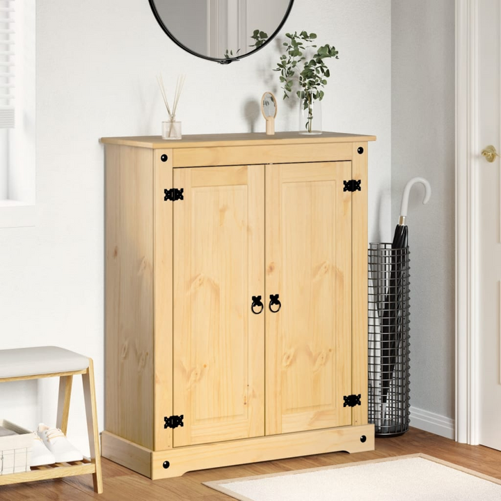 CORONA Rustic Solid Pine Wood Shoe Cabinet - Durable Storage Solution | 86x38.5x108 cm - Premium  from Home Treasures - Just £225.99! Shop now at Home Treasures