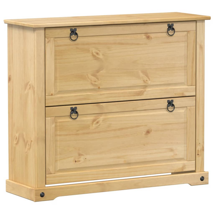 CORONA Shoe Cabinet 99x32x85 cm - Solid Pine Wood with Honey Wax Finish | Rustic Shoe Storage - Premium  from Home Treasures - Just £135.99! Shop now at Home Treasures