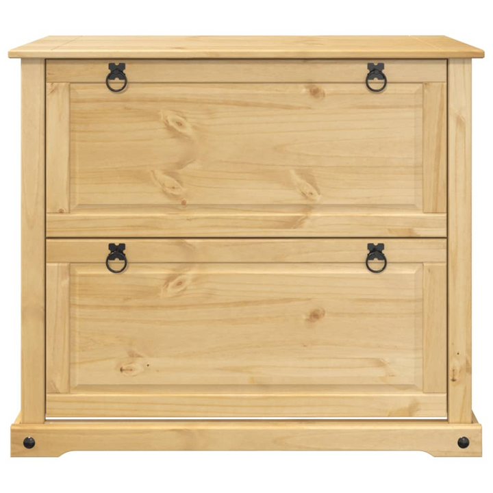 CORONA Shoe Cabinet 99x32x85 cm - Solid Pine Wood with Honey Wax Finish | Rustic Shoe Storage - Premium  from Home Treasures - Just £135.99! Shop now at Home Treasures