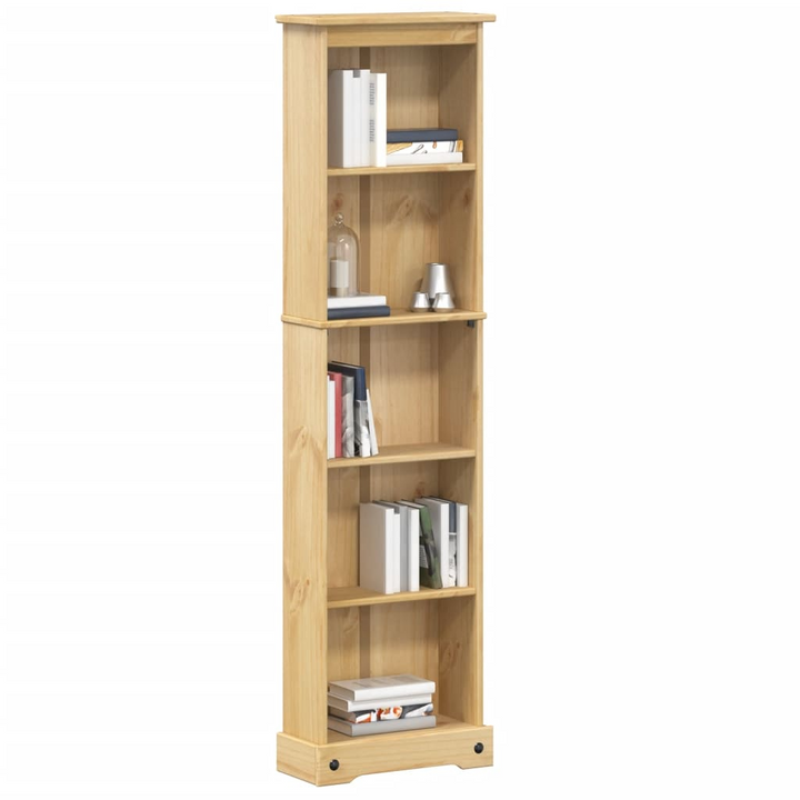 CORONA Solid Wood Pine Bookcase - 46x20x170 cm, Rustic Home Decor, Ample Storage Space - Premium  from Home Treasures - Just £80.99! Shop now at Home Treasures