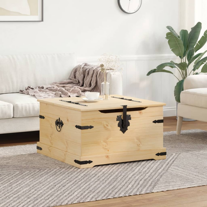 CORONA Solid Pine Wood Storage Box 78x78x45 cm - Rustic & Versatile Furniture - Premium  from Home Treasures - Just £122.99! Shop now at Home Treasures