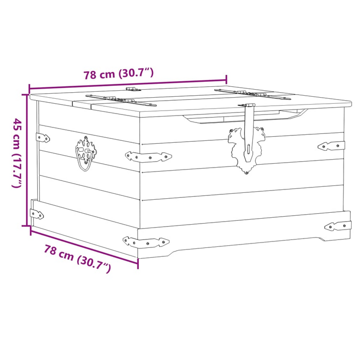 CORONA Solid Pine Wood Storage Box 78x78x45 cm - Rustic & Versatile Furniture - Premium  from Home Treasures - Just £122.99! Shop now at Home Treasures