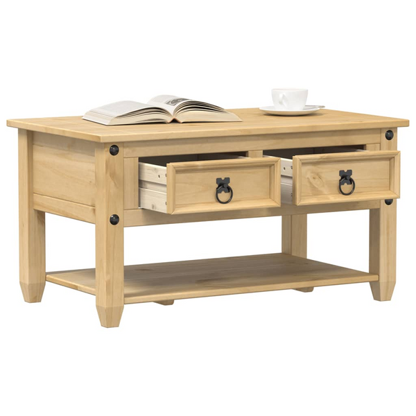 CORONA Wooden Coffee Table with Drawers, 85x50x45 cm | Solid Pine Wood | Rustic Living Room Furniture - Premium  from Home Treasures - Just £114.99! Shop now at Home Treasures