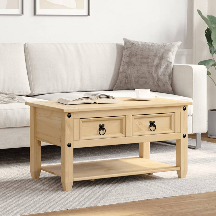 CORONA Wooden Coffee Table with Drawers, 85x50x45 cm | Solid Pine Wood | Rustic Living Room Furniture - Premium  from Home Treasures - Just £114.99! Shop now at Home Treasures