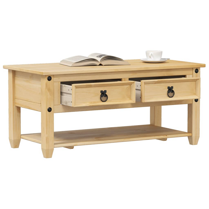 CORONA Rustic Coffee Table with Drawers 100x48x45 cm - Solid Pine Wood, Durable & Elegant - Premium  from Home Treasures - Just £137.99! Shop now at Home Treasures