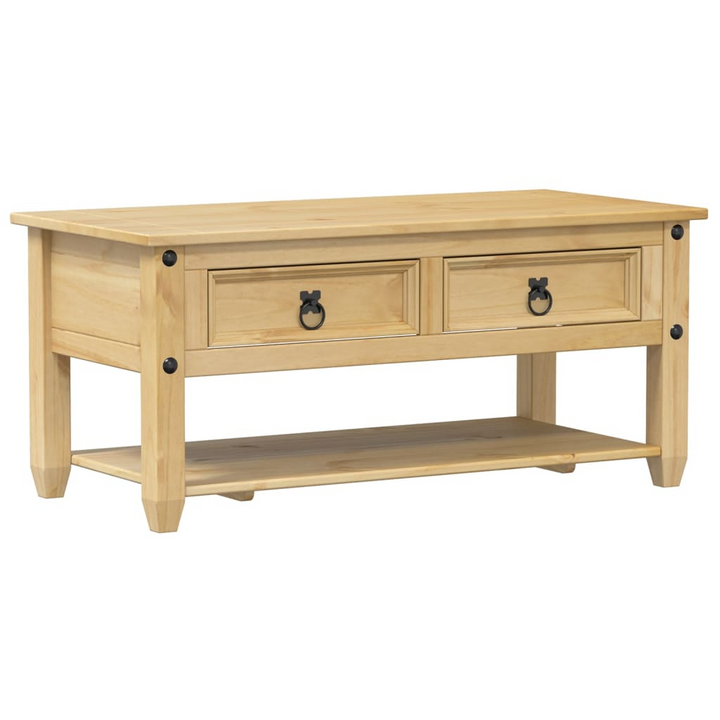 CORONA Rustic Coffee Table with Drawers 100x48x45 cm - Solid Pine Wood, Durable & Elegant - Premium  from Home Treasures - Just £137.99! Shop now at Home Treasures