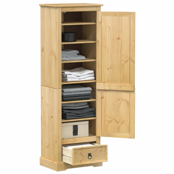 CORONA Wardrobe 55x38x170 cm - Solid Pine Wood, Rustic Design with Ample Storage - Premium  from Home Treasures - Just £250.99! Shop now at Home Treasures