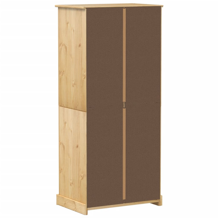 CORONA Solid Pine Wood Wardrobe 76x50x170 cm - Rustic Storage Cabinet with Metal Handles - Premium  from Home Treasures - Just £321.99! Shop now at Home Treasures