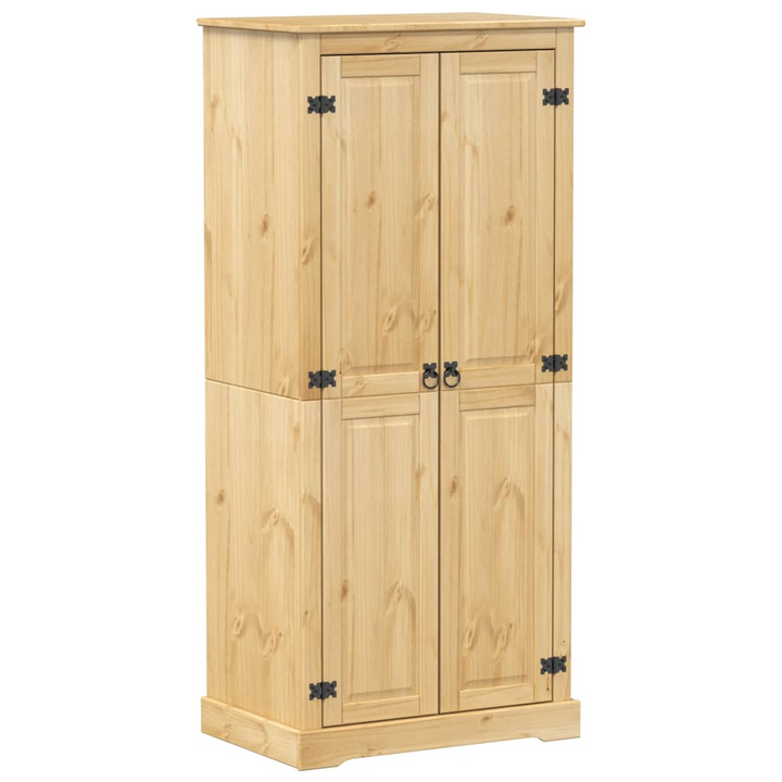 CORONA Wardrobe - 76x50x170 cm Solid Pine Wood Closet with Ample Storage and Sleek Metal Handles - Premium  from Home Treasures - Just £310.99! Shop now at Home Treasures