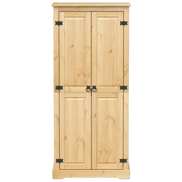 CORONA Wardrobe - 76x50x170 cm Solid Pine Wood Closet with Ample Storage and Sleek Metal Handles - Premium  from Home Treasures - Just £310.99! Shop now at Home Treasures