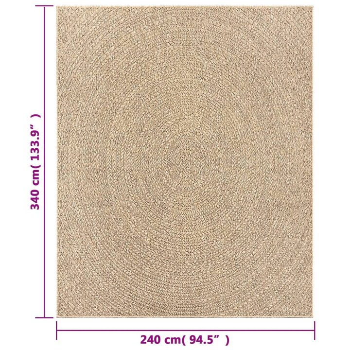 Rug ZIZUR 240x340 cm | Durable Jute Look | Perfect for Indoor & Outdoor | UV-Resistant & Easy to Clean - Premium  from Home Treasures - Just £214.99! Shop now at Home Treasures